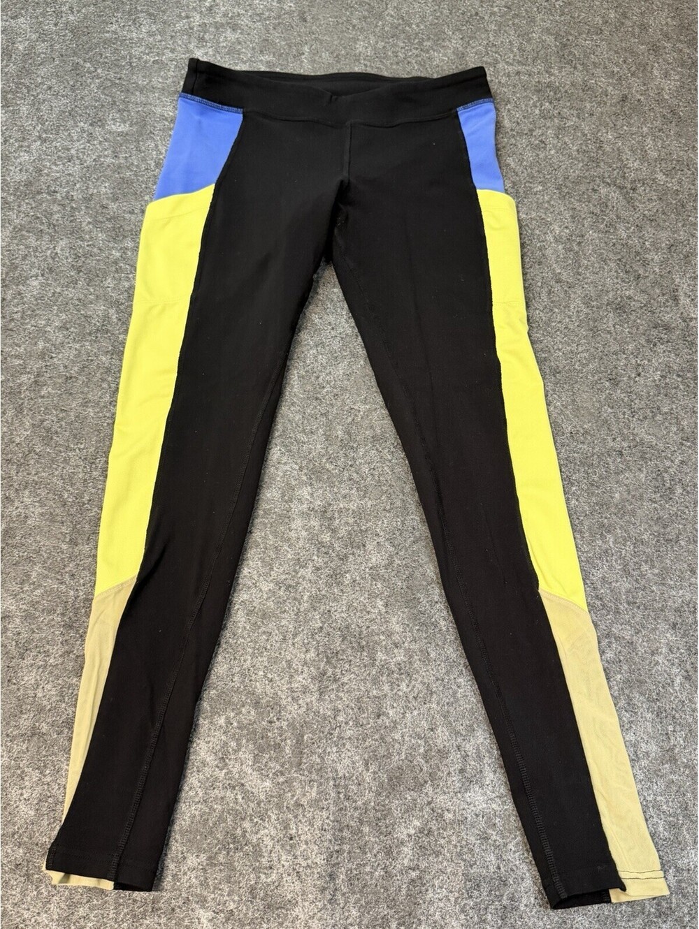 Alo Yoga Women’s Medium Estimate Black Color-block High-rise Pocket Leggings 28”